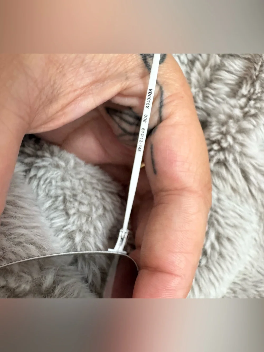 Balenciaga Clear Black Rimless Cat-Eye Sunglasses